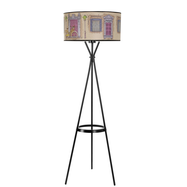 East Urban Home 62.2'' Black Tripod Floor Lamp Wayfair